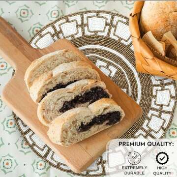 Handmade Round Beaded Placemat for Dining Table - 13 Inches Table Mat for Gathering, Occasional Deco...