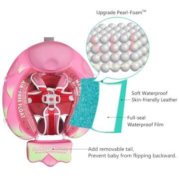 Mambobaby Float Add Tail Baby Swim Float with Canopy for Infants