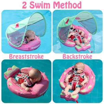 Mambobaby Dragon Fruit Baby Swim Float with Canopy