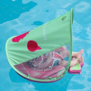 Mambobaby Dragon Fruit Baby Swim Float with Canopy