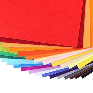 Caydo 30 Pcs 8" x 12" Adhesive Backed Felt Fabric Sheets, Assorted Color Christmas Felt Sheet for Se...