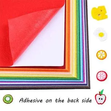 Caydo 30 Pcs 8" x 12" Adhesive Backed Felt Fabric Sheets, Assorted Color Christmas Felt Sheet for Sewing DIY Craft and Christmas Decorations