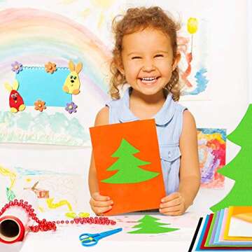 Caydo 30 Pcs 8" x 12" Adhesive Backed Felt Fabric Sheets, Assorted Color Christmas Felt Sheet for Sewing DIY Craft and Christmas Decorations