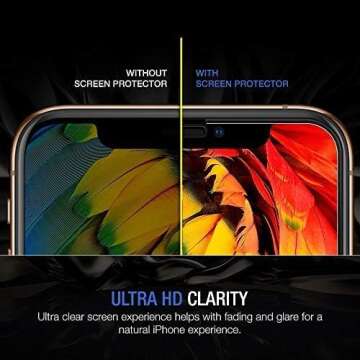 TETHYS Glass Screen Protector Designed for Apple iPhone 11 Pro Max/iPhone Xs Max (6.5") [Edge to Edge Coverage] Full Protection Durable Tempered Glass [Guidance Frame Included] - Pack of 3