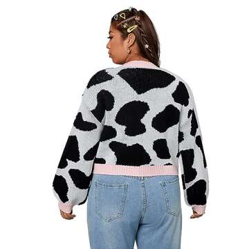MakeMeChic Plus Size Graphic Cardigan Sweater for Women