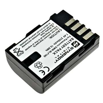 Synergy Digital Camera Battery, Works with Panasonic Lumix DC-GH5 Digital Camera, (Li-Ion, 7.4V, 210...