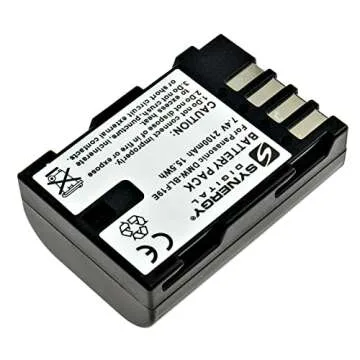 Synergy Digital Camera Battery, Works with Panasonic Lumix DC-GH5 Digital Camera, (Li-Ion, 7.4V, 210...