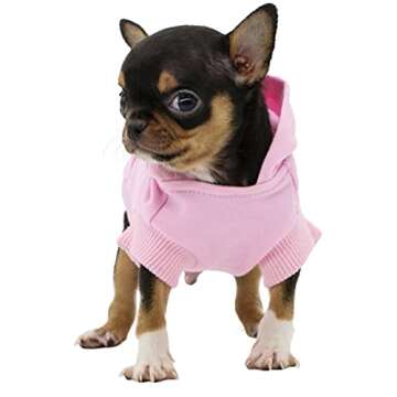 LOPHIPETS Dog Cotton Hoodies Sweatshirts for Small Dogs Chihuahua Puppy Clothes Cold Weather Coat-Pi...