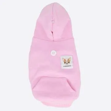 LOPHIPETS Dog Cotton Hoodies Sweatshirts for Small Dogs Chihuahua Puppy Clothes Cold Weather Coat-Pink/XS