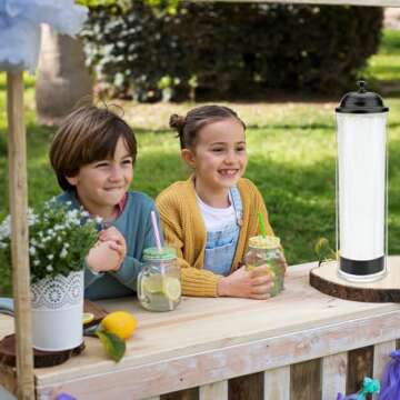 Mevtok 13.5 inch Straw Holder for Standard& Long Bended Size Drinking Straws, Acrylic Plastic Straw Dispenser for Counter with Lid Black(Straws Not Include)