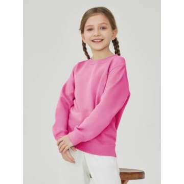 Shouldin 2-Pack Unisex Kids Crewneck Sweatshirt Long Sleeve Cotton Pullover Tops For Boys and Girls(Thin)