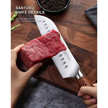 TUO 7-inch Santoku Knife High Carbon Steel Ergonomic Handle