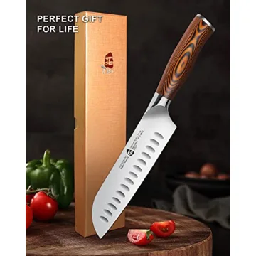 TUO 7-inch Santoku Knife High Carbon Steel Ergonomic Handle