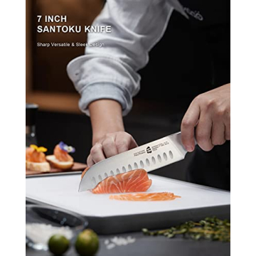TUO 7-inch Santoku Knife High Carbon Steel Ergonomic Handle