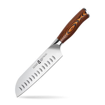 TUO 7-inch Santoku Knife High Carbon Steel Ergonomic Handle