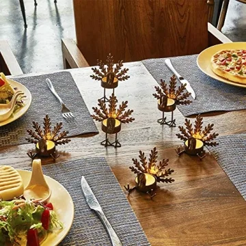 FORUP Turkey Tea Light Holders for Thanksgiving Decor