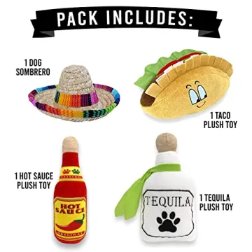 Baja Ponchos Fiesta Dog Chew Toys - Fun Plush Set