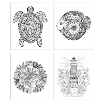 ZOCO - Gift Pack: 3 Adult Coloring Books Set with Colored Pencils - Oceans, Patterns, and Nature Col...
