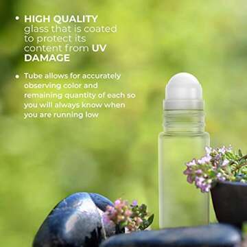 Onisavings Roll on Empty Refillable Glass Bottles - Present Your Oils in an Elegant Clear Bottle - Durable Glass Material in Affordable Price Bottles - 30 Ml Size Roller (Pack of 4)