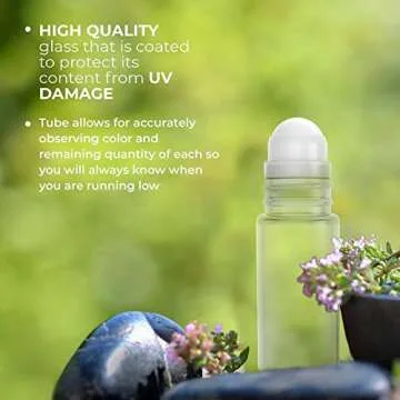 Onisavings Roll on Empty Refillable Glass Bottles - Present Your Oils in an Elegant Clear Bottle - Durable Glass Material in Affordable Price Bottles - 30 Ml Size Roller (Pack of 4)