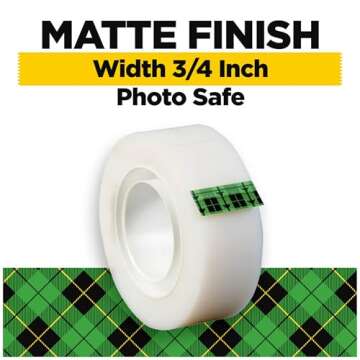 Scotch Magic Tape, 6 Rolls with Dispenser, Numerous Applications, Invisible, Engineered for Repairin...