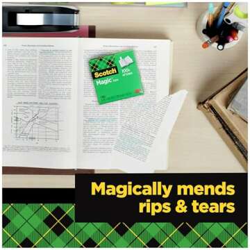 Scotch Magic Tape, 6 Rolls with Dispenser, Numerous Applications, Invisible, Engineered for Repairing, 3/4 x 1000 Inches, Boxed (810C40BK)