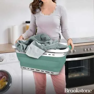 BROOKSTONE, 1 UNIT, 11 GALLONS - [OUR LARGEST BASKET EVER] 24" Collapsible Laundry Basket, Comfort N...