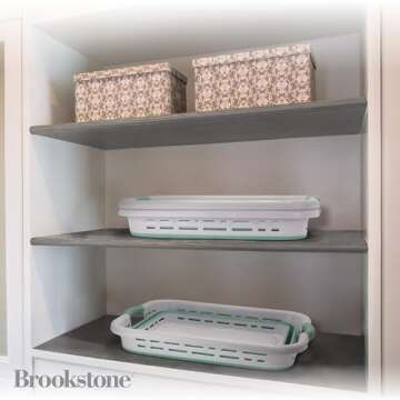 BROOKSTONE, 1 UNIT, 11 GALLONS - [OUR LARGEST BASKET EVER] 24" Collapsible Laundry Basket, Comfort Non-Slip Grip Handles, Minimalist Space Saving Design, Portable Pop-Up Hamper, [BPA FREE]