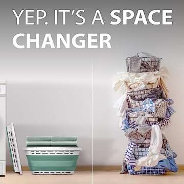 BROOKSTONE, 1 UNIT, 11 GALLONS - [OUR LARGEST BASKET EVER] 24" Collapsible Laundry Basket, Comfort Non-Slip Grip Handles, Minimalist Space Saving Design, Portable Pop-Up Hamper, [BPA FREE]