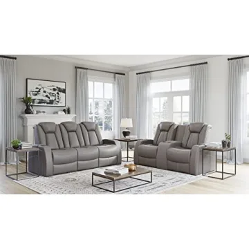 Seatcraft Republic Italian Leather Home Theater Sofa