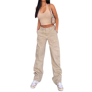 Trendy Y2K High Waist Cargo Pants - Comfortable & Stylish Streetwear