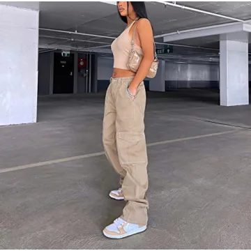 Y2K High Waist Cargo Pants Comfortable Stylish Streetwear