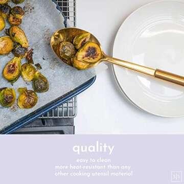 Gold Cooking Utensils with Gold Measuring Cups and Spoons Set (13-Pieces), Gold Kitchen Accessories with Metal Measuring Cups and Spoons Set and Gold Kitchen Utensils