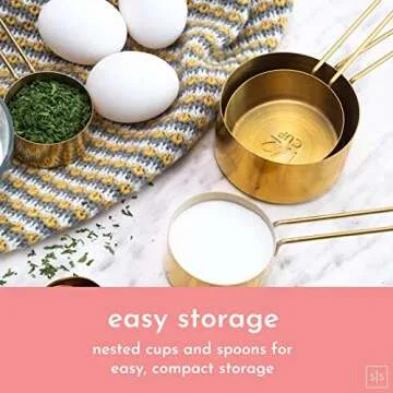 Gold Cooking Utensils and Measuring Cups Set - 13 Pieces