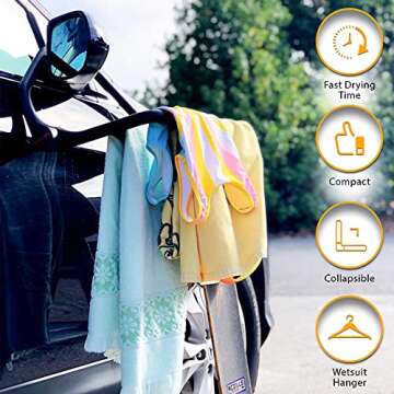 Malo'o Portable DryRack – Dry Wetsuits, Camping, Fishing & Scuba Gear - Heavy Duty Hanger-Two Drying Bars- Weatherproof & collapsable- Polypropylene