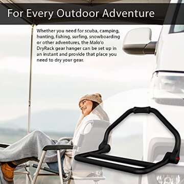Malo'o Portable DryRack – Dry Wetsuits, Camping, Fishing & Scuba Gear - Heavy Duty Hanger-Two Drying Bars- Weatherproof & collapsable- Polypropylene