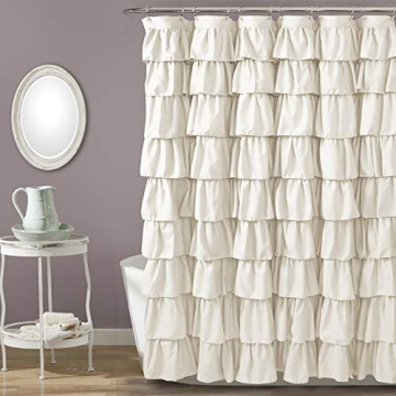 Elegant Lush Decor Ruffle Shower Curtain for Bathrooms