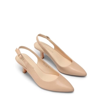 Elegant Kitten Heel Slingback Pumps for Women - DREAM PAIRS