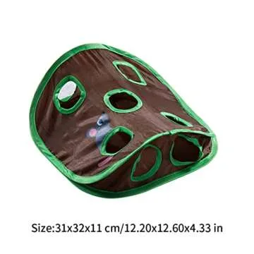 Cat Interactive Toy Mat with Holes Cat 9 Holes Tunnel Toy Cat Activity Play Mat Foldable Training Scratching for Pet Cat Tunnels