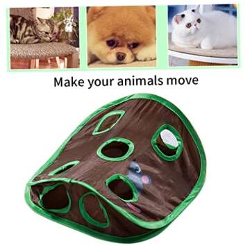 Cat Interactive Toy Mat with Holes Cat 9 Holes Tunnel Toy Cat Activity Play Mat Foldable Training Scratching for Pet Cat Tunnels