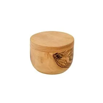 Berard Olive-Wood Handcrafted Salt Keeper for Kitchen Decor