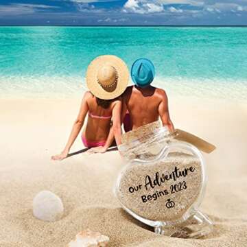 Honeymoon Sand Keepsake Jar, Romantic Honeymoon Gifts for Newlywed Couple, Bride & Groom, Bridal Sho...