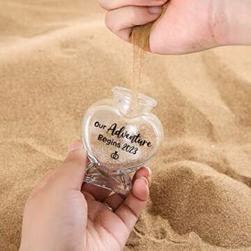 Honeymoon Sand Keepsake Jar, Romantic Honeymoon Gifts for Newlywed Couple, Bride & Groom, Bridal Shower Gifts, Wedding Registry, Engagement, Unique Travel Gift Ideas, Honeymoon Essentials
