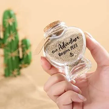 Honeymoon Sand Keepsake Jar, Romantic Honeymoon Gifts for Newlywed Couple, Bride & Groom, Bridal Shower Gifts, Wedding Registry, Engagement, Unique Travel Gift Ideas, Honeymoon Essentials