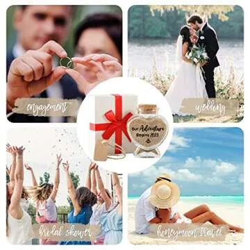 Honeymoon Sand Keepsake Jar, Romantic Honeymoon Gifts for Newlywed Couple, Bride & Groom, Bridal Shower Gifts, Wedding Registry, Engagement, Unique Travel Gift Ideas, Honeymoon Essentials