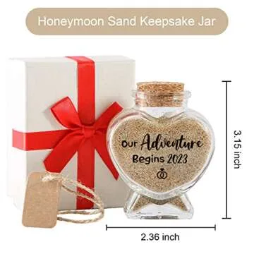 Honeymoon Sand Keepsake Jar, Romantic Honeymoon Gifts for Newlywed Couple, Bride & Groom, Bridal Shower Gifts, Wedding Registry, Engagement, Unique Travel Gift Ideas, Honeymoon Essentials