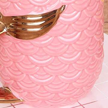 VanEnjoy 16 oz Cute Mermaid Tail Mug Romance Ceramic Coffee Mugs Cups Teacup, Bridal Shower Engagement Wedding Gift Favor (Pink)