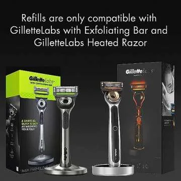 Gillette Labs Mens Razor Blade Refills Compatible with Gillette Labs Razors - 4 Cartridges With Exfoliating Bar
