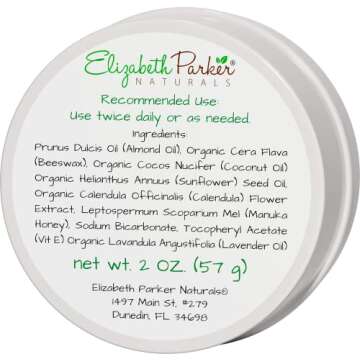 Organic Calendula Ointment Baby Rash Cream - Baby Eczema Cream, Cradle Cap Treatment, Diaper Rash Ointment, Baby Butt Cream - Calendula Oil, Manuka Honey, Lavender, and Coconut - Baby Skin Care (2oz)