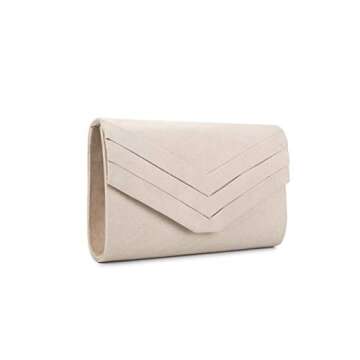 Nodykka Purses and Handbags Envelope Evening Beige Clutch Crossbody Bags Velvet Classic Wedding Part...